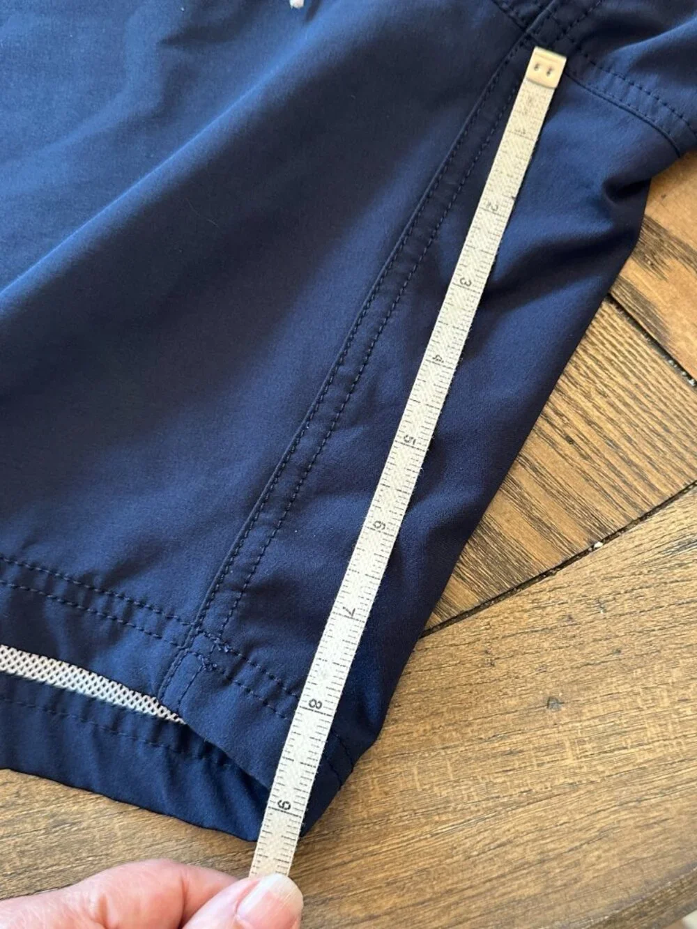 J Crew Flex Swimwear Men's Bathing Suit Swim Trunks Shorts Size 35 Navy White